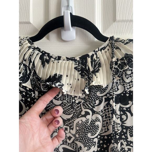 ASSORTI FOR SUSAN FREIS Vtg 80s Floral Georgette Smocked Waist Midi Dress L/XL - Picture 11 of 16